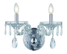 Elegant 7873W15C/RC - Elliott 2 light Chrome & Clear Wall Sconce Clear Royal Cut Crystal