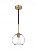 Elegant LD2206SG - Baxter 8 Inch Pendant Clear Shade in Satin Gold