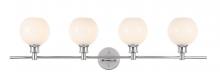 Elegant LD2323C - Collier 4 light Chrome and Frosted white glass Wall sconce