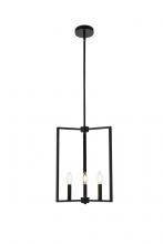 Elegant LD7071D14BK - Vino 3 lights pendant in black