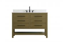 Elegant VF60548MCB-BS - 48 inch Single Bathroom Vanity in Chestnut Brown with backsplash