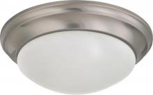 Nuvo 60/3272 - 2 Light - 14" Flush with Frosted White Glass - Brushed Nickel Finish