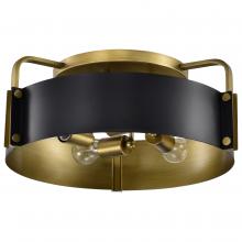 Nuvo 60/7841 - Altos 4 Light Semi Flush; Matte Black and Natural Brass Finish