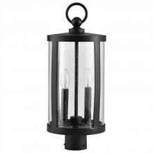 Nuvo 60/8114 - Broadstone; 2 Light Post Top; Matte Black with Clear Seeded Glass