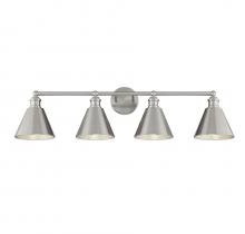 Savoy House Meridian M80065BN - 4-Light Bathroom Vanity Light in Brushed Nickel