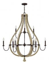 Fredrick Ramond FR40578IRR - Large Open Frame Two Tier Chandelier