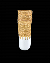 Currey 1200-0728 - Kyoto Rattan & White Vase