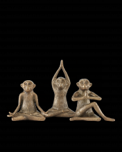 Currey 1200-0518 - Zen Brass Monkey Set of 3