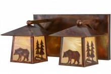 Meyda White 150779 - 22"W Pine Tree and Bear 2 LT Vanity Light