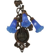 Meyda White 17234 - 10.5"W Blue Pond Lily 3 LT Wall Sconce