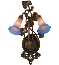 Meyda White 17502 - 11"W Pink/Blue Pond Lily 2 LT Wall Sconce