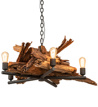 Meyda White 201247 - 35" Wide Driftwood 5 Light Chandelier