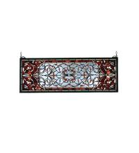 Meyda White 98059 - 28"W X 10"H Versaille Transom Stained Glass Window